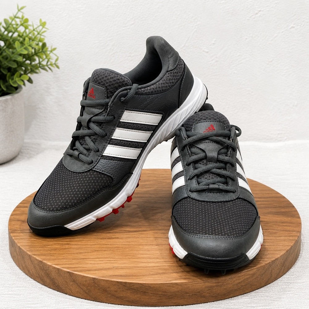 Adidas Tech Response Mens Golf Shoes‎ Grey White Red F33551 Spiked Size 7.5